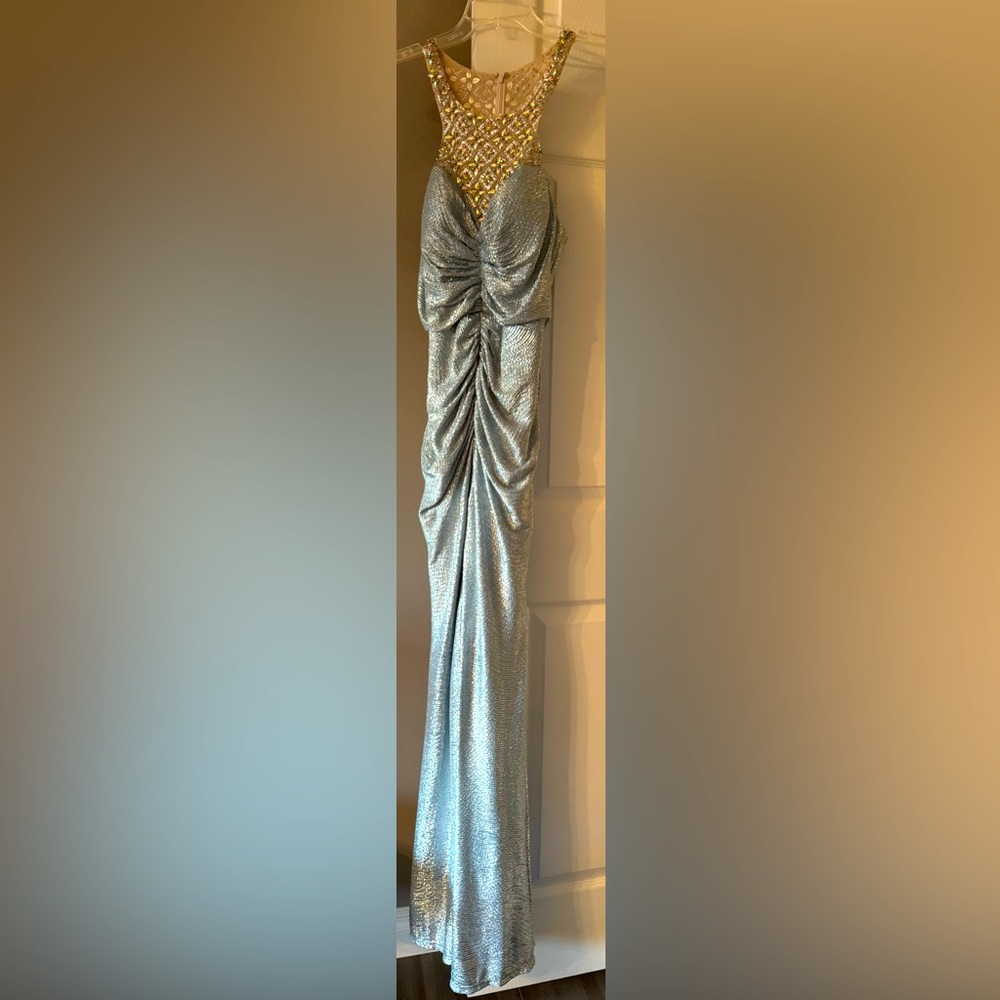 Elegant Silver Evening Dress